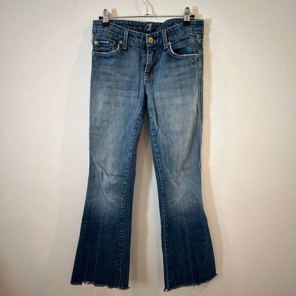 7 FOR ALL MANKIND A POCKET FLARE JEANS 25 x 29 - Picture 6 of 9